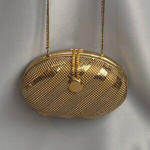 Vintage Whiting and Davis Gold Metal Minaudière